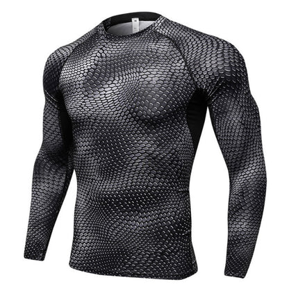 Men's Sports Long Sleeve 3D Print Workout Shirt