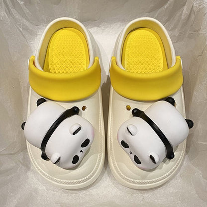 New Spring And Summer Anti-slip Platform Panda Light Hole Shoes For Women