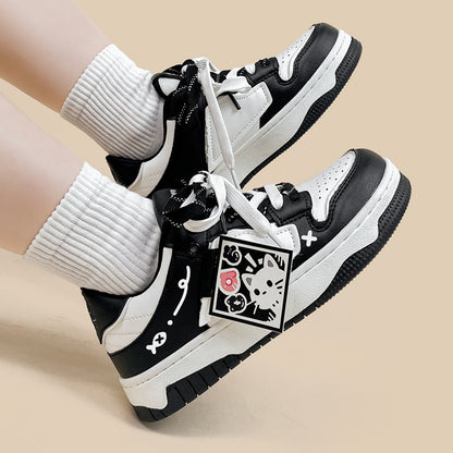 Black And White Board Shoes Women's All-match