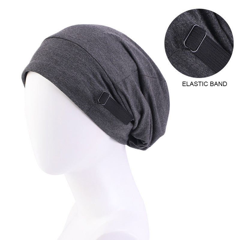 Invisible Adjustable Buckle Cotton Satin Nightcap