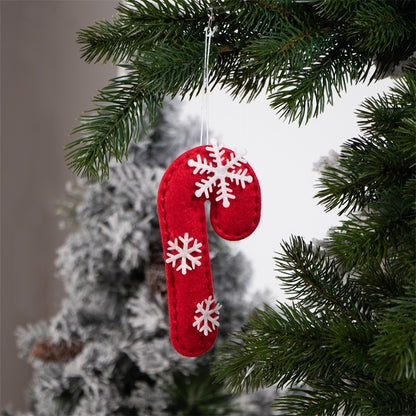 Christmas Crutch Shape Felt Pendant