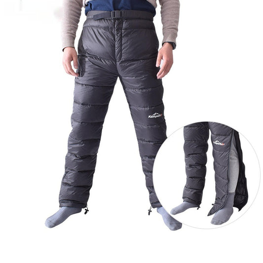 Men's Black Winter Hiking Down Trousers