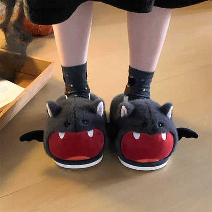 Cute Bat Halloween Personality Ins Cotton Slippers