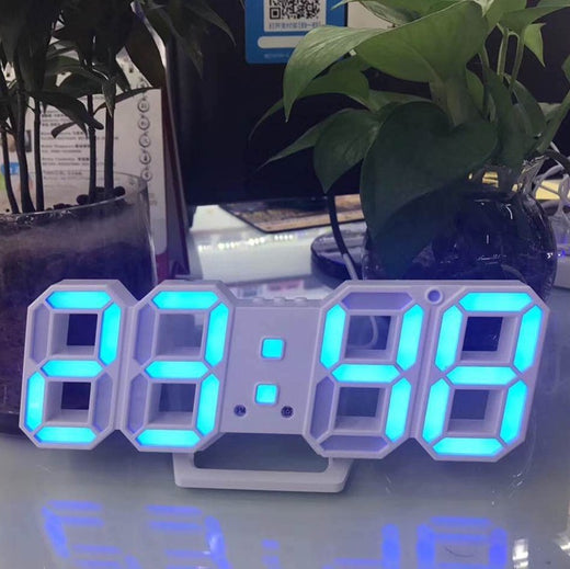 ساعة حائط رقمية بتقنية LED ثلاثية الأبعاد
