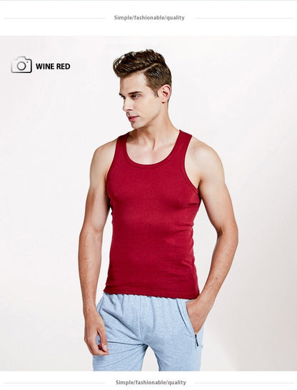 Men's Cotton Slim Fit Sports Vest Breathable Stretch Underwear
