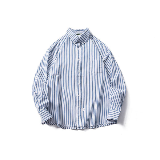 Casual Drop Shoulder Striped Long Sleeve Shirt Men
