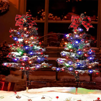 Solar Christmas Tree Yard Stake Pathway Light Decor
