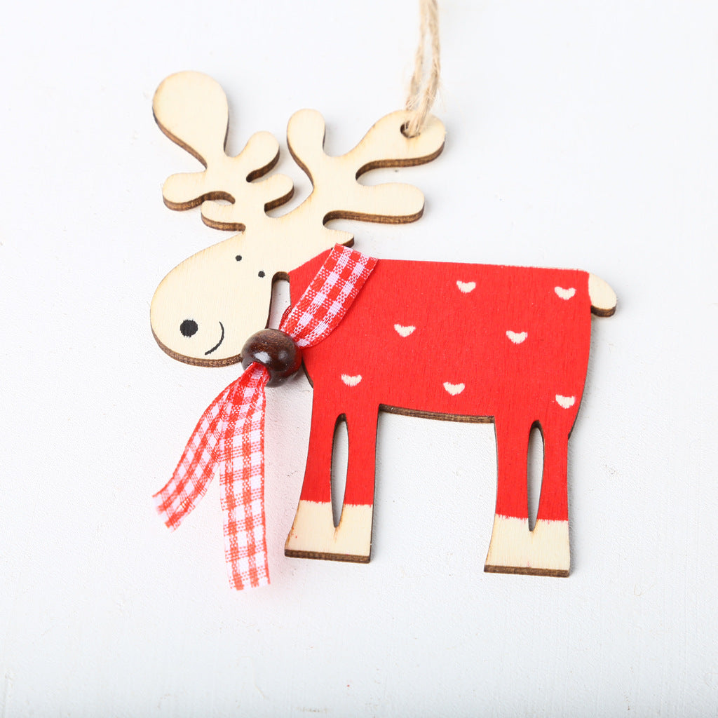 Wooden Laser Cut Christmas Elk Pendants