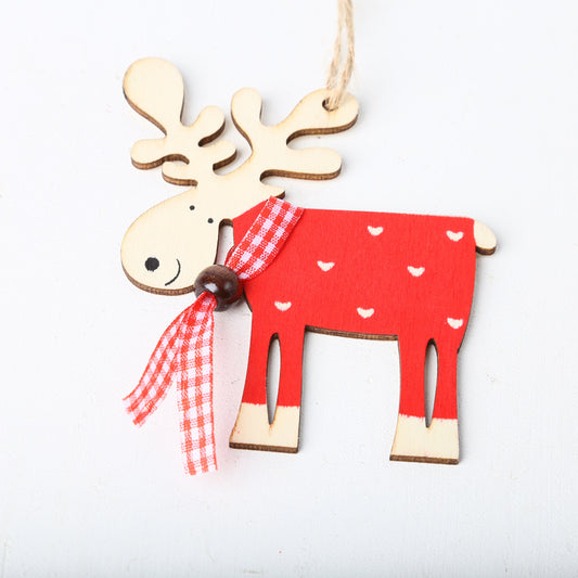 Wooden Laser Cut Christmas Elk Pendants