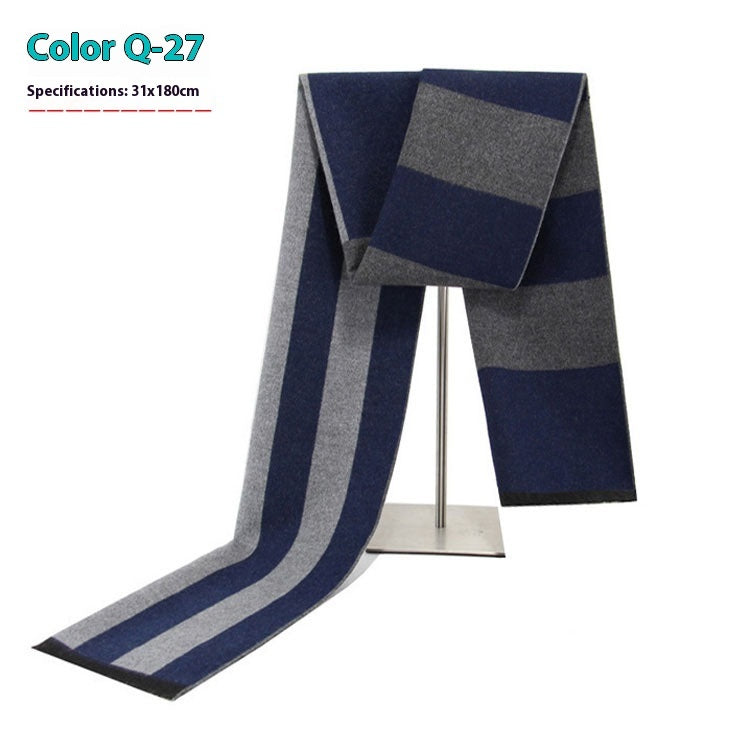 Men's Winter Warm Striped Business Scarf