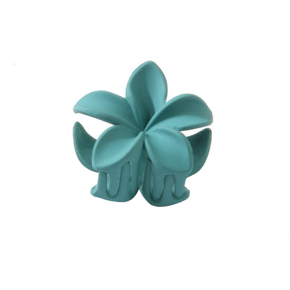 Feather & Red Plastic Flowers Barrettes