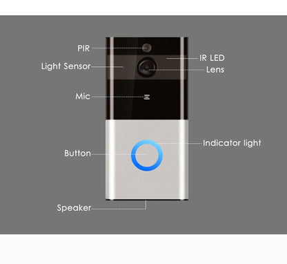 Marlboze 720P Smart WiFi Video Doorbell Wireless Intercom PIR Detection