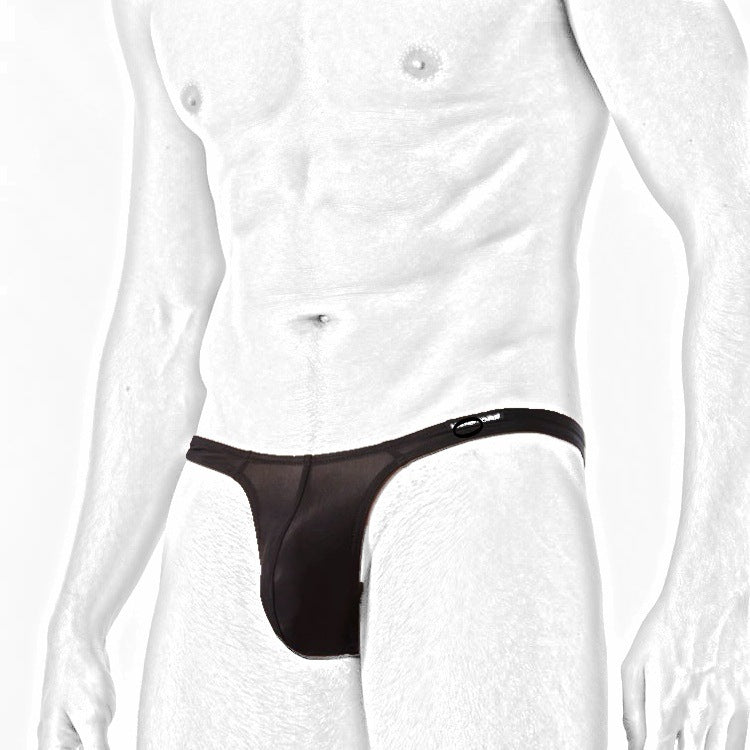 Men's Thong Sexy Dew Bottom Pants Summer Ice Silk Thin Breathable Low Waist Underpants