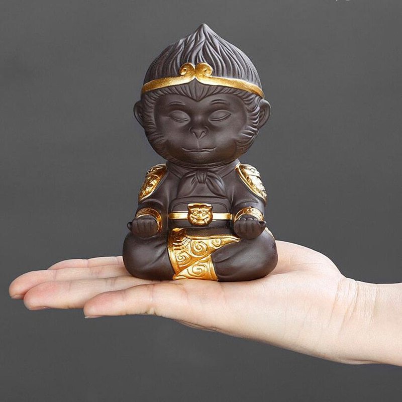 Chinese Purple Clay Tea Set, Monkey King Decor