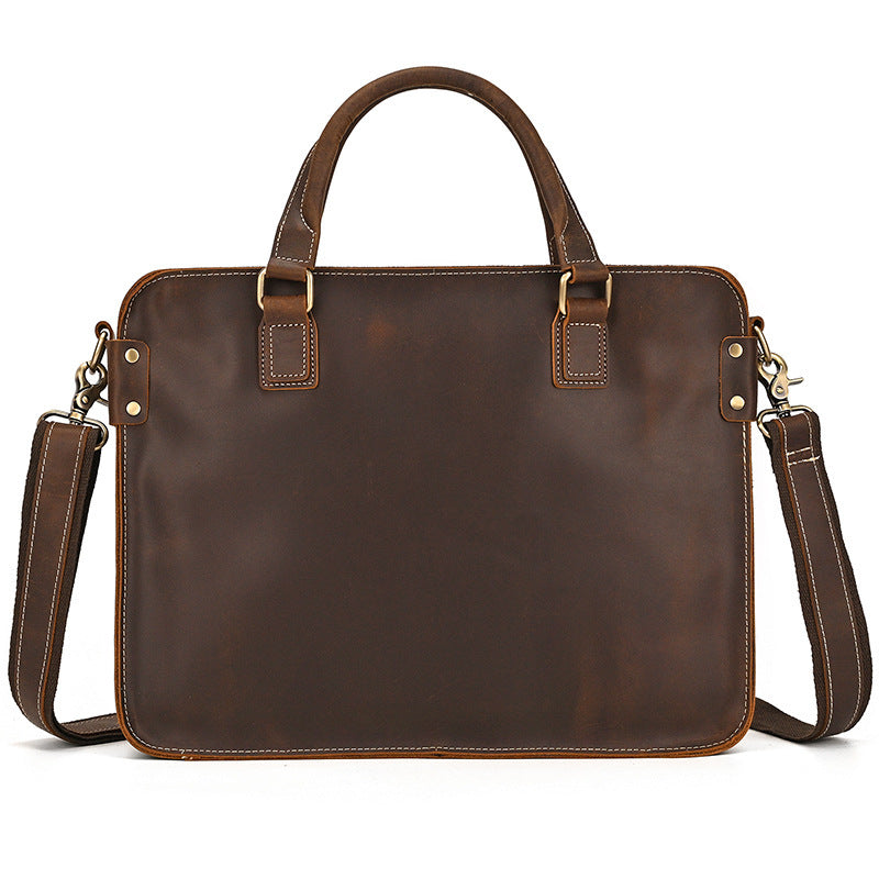 Retro Crazy Horse Leather Briefcase