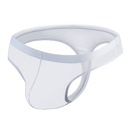 Transparent Mesh Ice Silk T-back Shorts