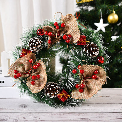 Christmas Pinecone Red Berries Wreath
