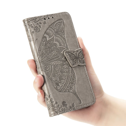 Flower Butterfly Embossed Leather Case