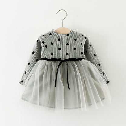 Foreign Children Years Of Foreign Trade Explosion Of Baby Cotton Long Sleeved Dress Korean Princess Dress Girls.