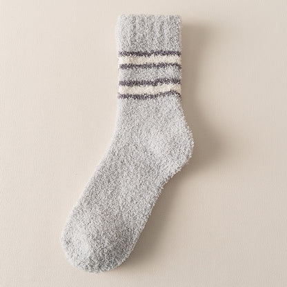 Coral Fleece Mens Mid-calf Warm Sleeping Socks