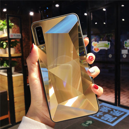Diamond pattern rhombus mirror phone case