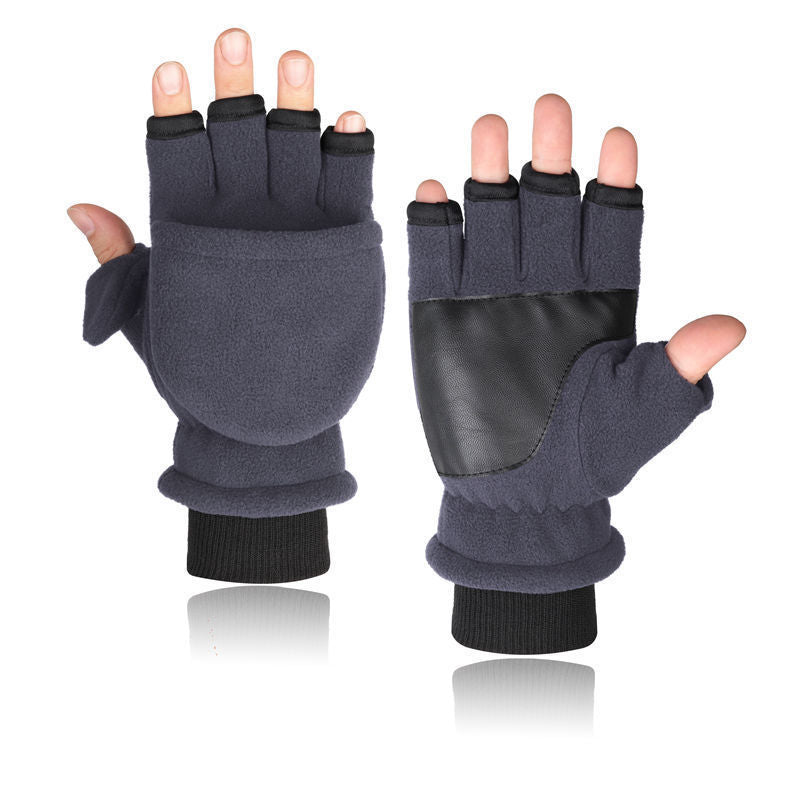 Double-layer Velvet Flip Touch Screen Gloves