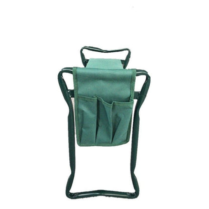 Foldable Garden Bench Chair with Tool Pouch