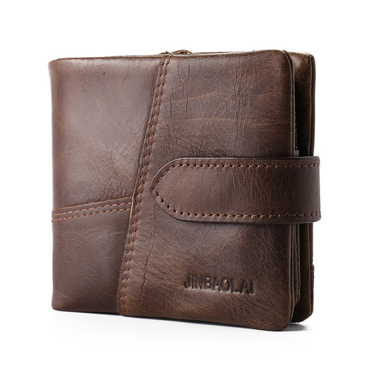Vintage First Layer Cowhide Short Wallet
