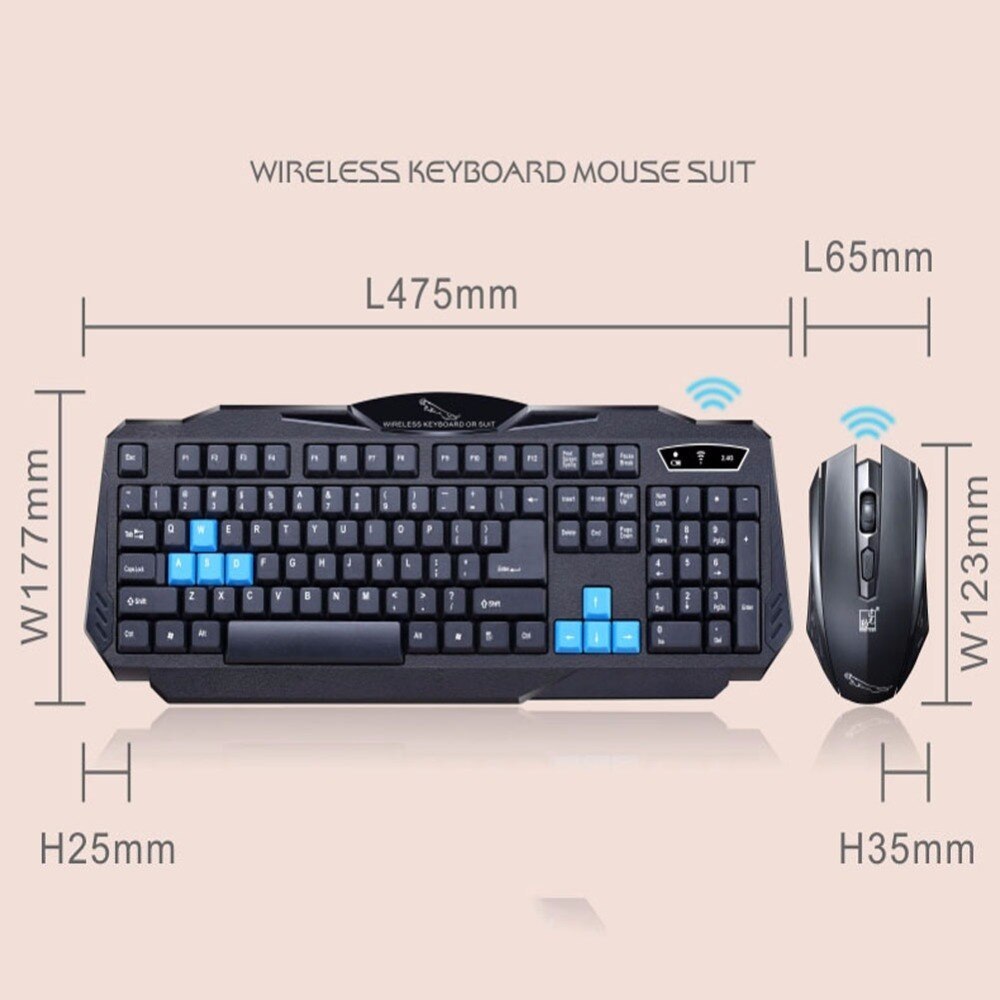 Wireless Keyboard Mouse Combo Set For Office Home