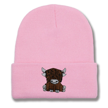 Cartoon Long Hair Yak Knitted Hat Winter Warm Wool