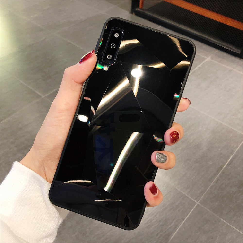 Diamond pattern rhombus mirror phone case