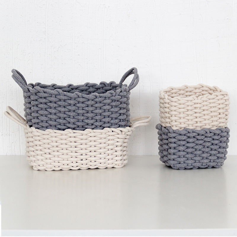 Nordic Hand Woven Cotton Rope Basket