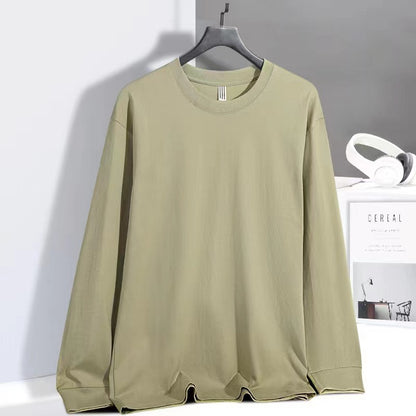 Cotton Loose Round Neck Long Sleeve T-shirt Bottoming Shirt For Men