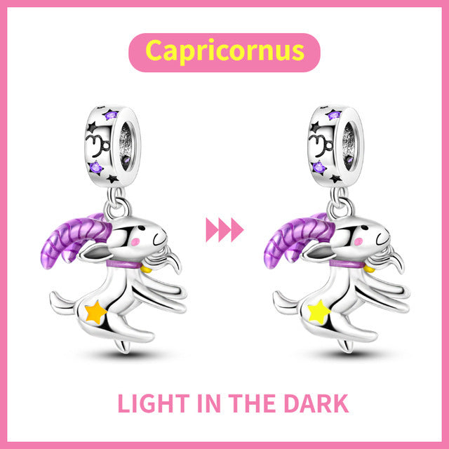 S925 Colorful Luminous Constellation Pendant