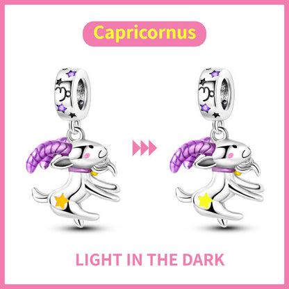 S925 Colorful Luminous Constellation Pendant