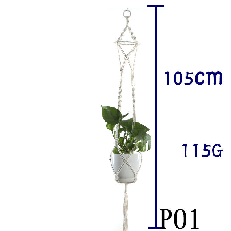 Beige Cotton Rope Plant Hanger