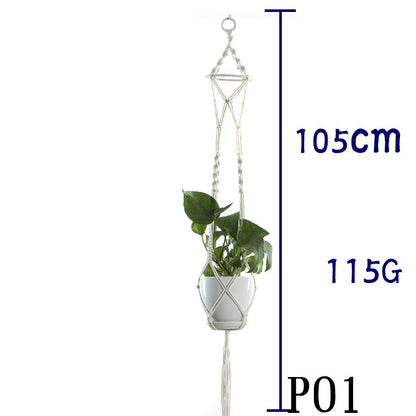 Beige Cotton Rope Plant Hanger