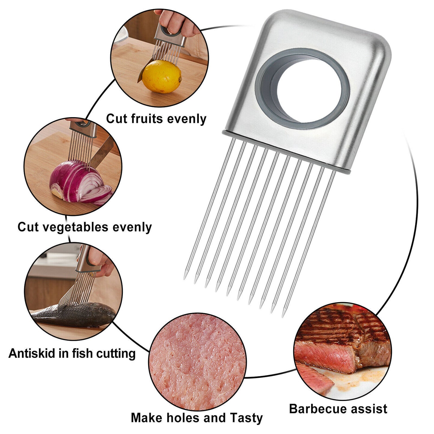 Stainless Steel Onion and Tomato Holder Slicer