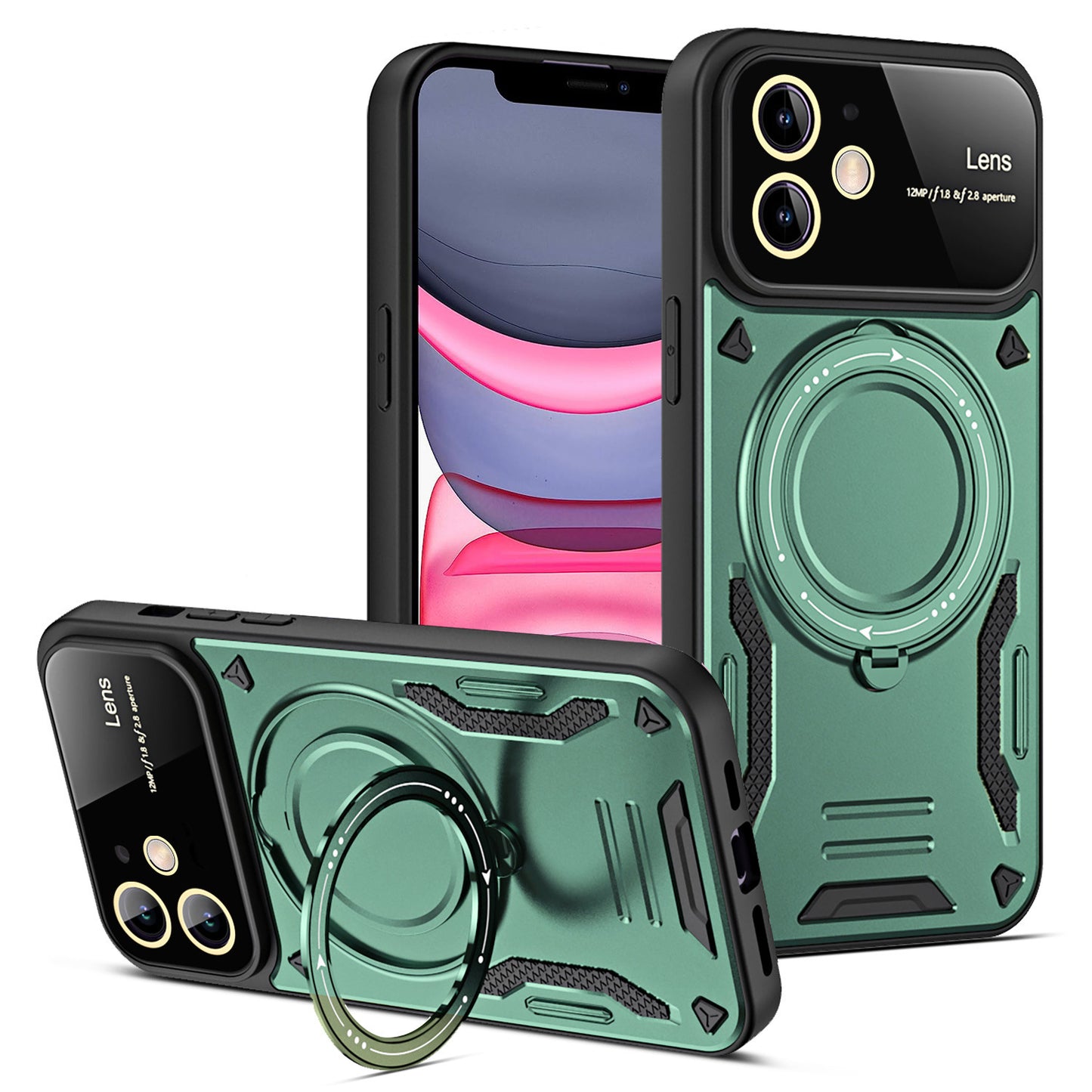 U-shield Large Window Magnetic Bracket Phone Case Advanced Sense Protective Cover