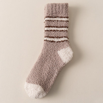 Coral Fleece Mens Mid-calf Warm Sleeping Socks