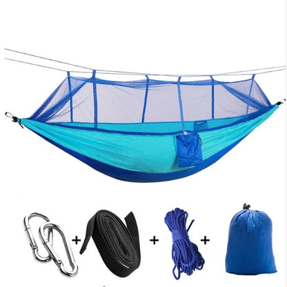 Portable Parachute Hammock with Mosquito Net - Army Green