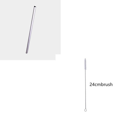 Reusable Metal Heart-shaped Drinking Straws Set