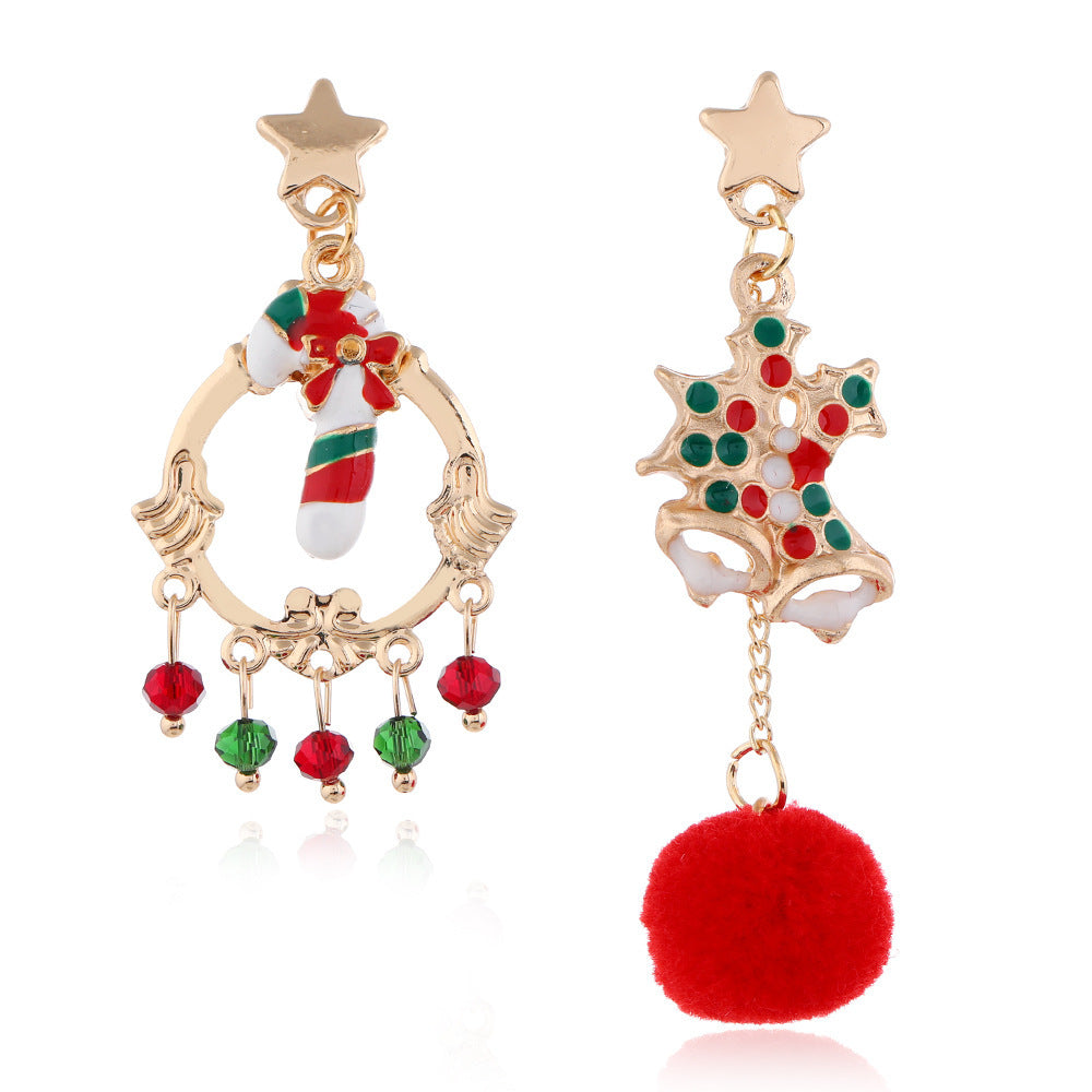 European American Christmas Snowflake Earrings
