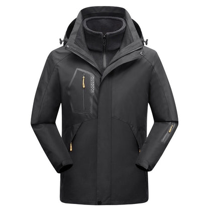 Winter Outdoors Three-in-one Coat Warm-keeping Cotton Clothing Shell Jacket