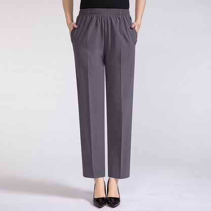 Plus Size Ice Silk Cropped Pants