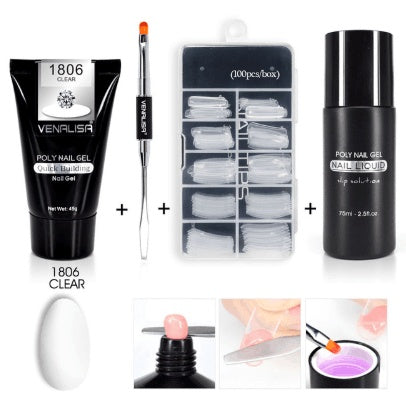 Venalisa Poly Nail Gel Kit - Transparent Crystal Camouflage Set