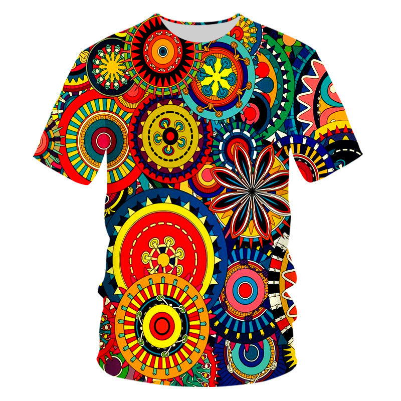 3D Psychedelic Floral Sweat-wicking T-shirt