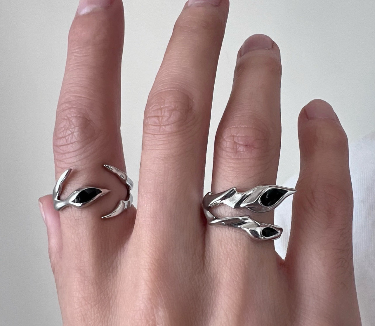 Irregular Black Onyx Street Tide Ring
