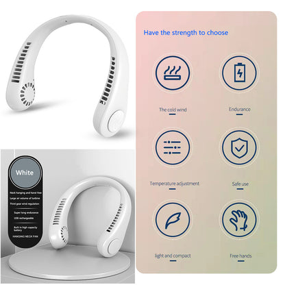 Portable Leafless Neck Fan 4000mAh Rechargeable