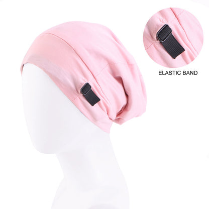 Invisible Adjustable Buckle Cotton Satin Nightcap